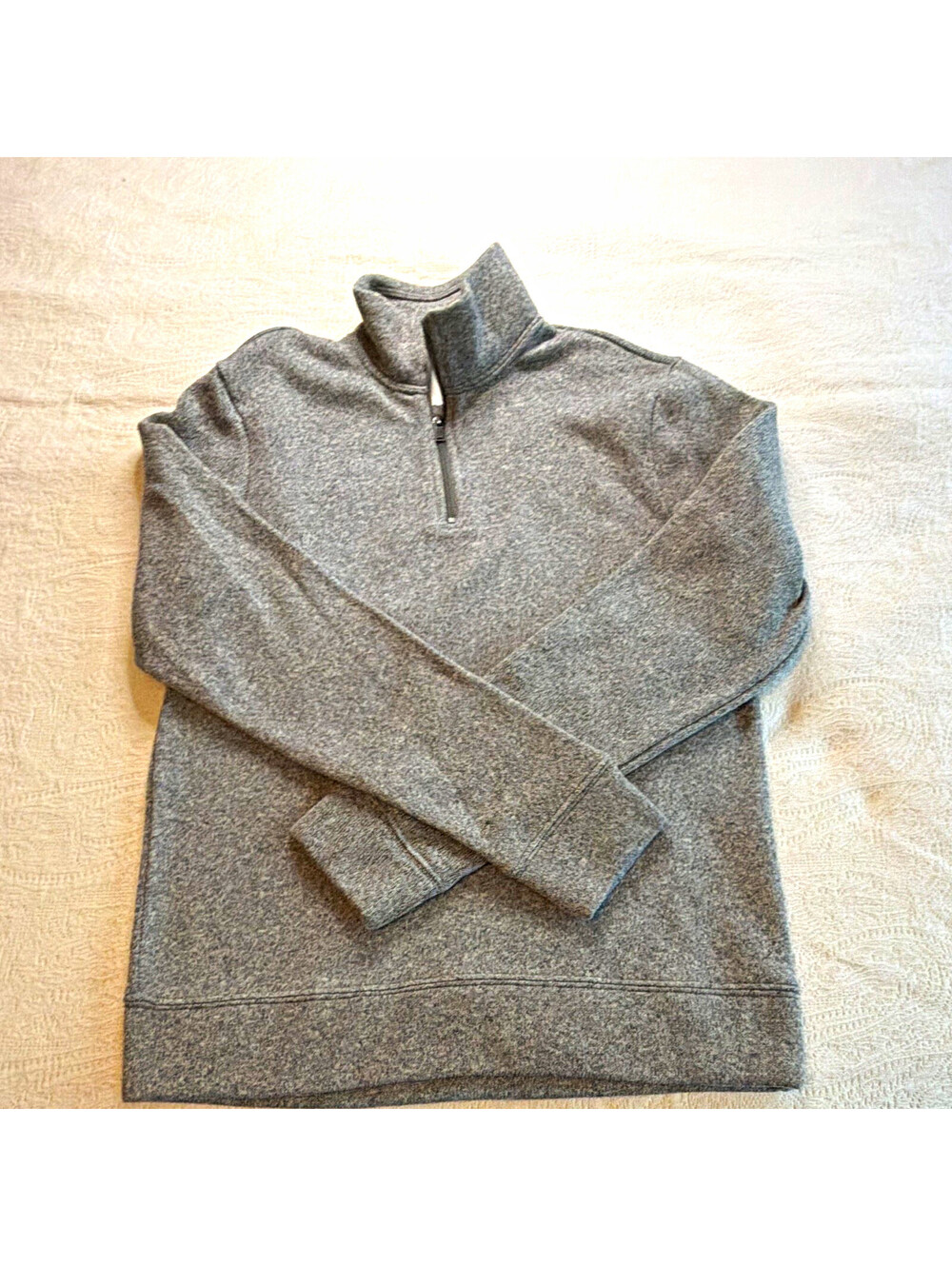 Old Navy Men’s S Gray Solid Knit Mock Neck 1/4 Zip Pullover Sweater